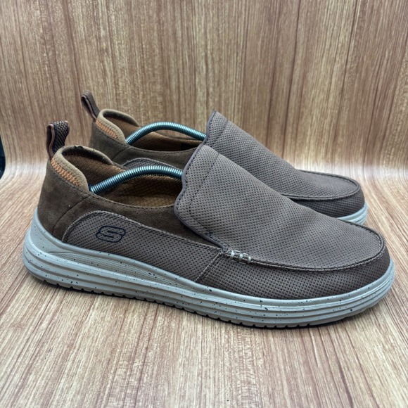 Skechers Other - Skechers Classic Fit Slip On Loafers Mens Size 13 Brown Air Cooled Memory Foam